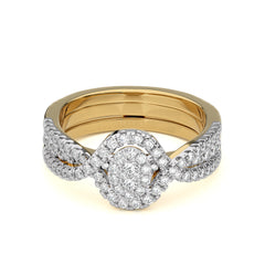 3/4 CT. Glimmering Orbit Round Lab created Diamond Ring with Enhancer