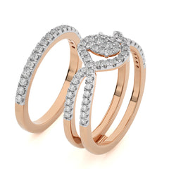 3/4 CT. Glimmering Orbit Round Lab created Diamond Ring with Enhancer