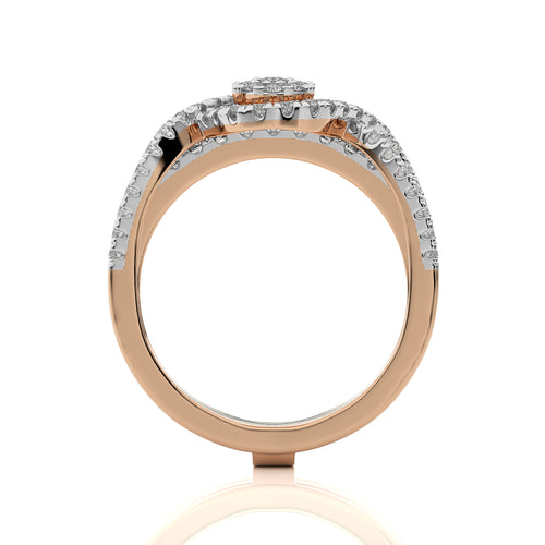 3/4 CT. Glimmering Orbit Round Lab created Diamond Ring with Enhancer