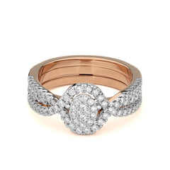 3/4 CT. Glimmering Orbit Round Lab created Diamond Ring with Enhancer