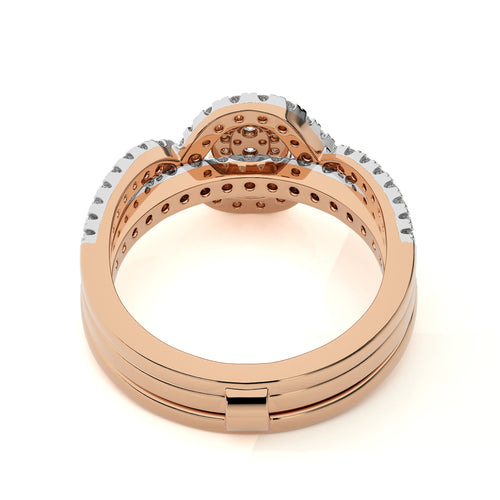 3/4 CT. Glimmering Orbit Round Lab created Diamond Ring with Enhancer