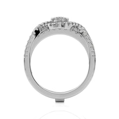 3/4 CT. Glimmering Orbit Round Lab created Diamond Ring with Enhancer