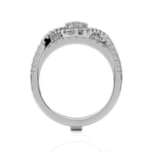 3/4 CT. Glimmering Orbit Round Lab created Diamond Ring with Enhancer