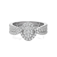 3/4 CT. Glimmering Orbit Round Lab created Diamond Ring with Enhancer