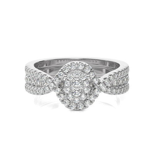 3/4 CT. Glimmering Orbit Round Lab created Diamond Ring with Enhancer