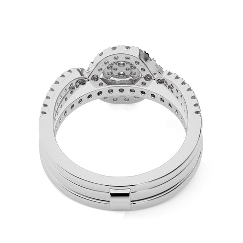 3/4 CT. Glimmering Orbit Round Lab created Diamond Ring with Enhancer
