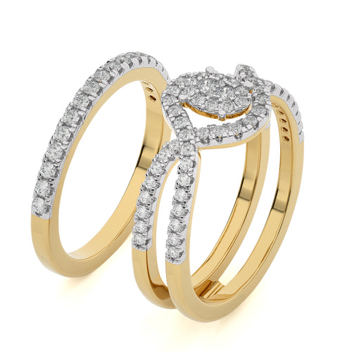 3/4 CT. Glimmering Orbit Round Lab created Diamond Ring with Enhancer