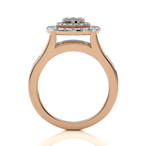 1 1/4 CT.Round Natural Diamond Cluster Ring