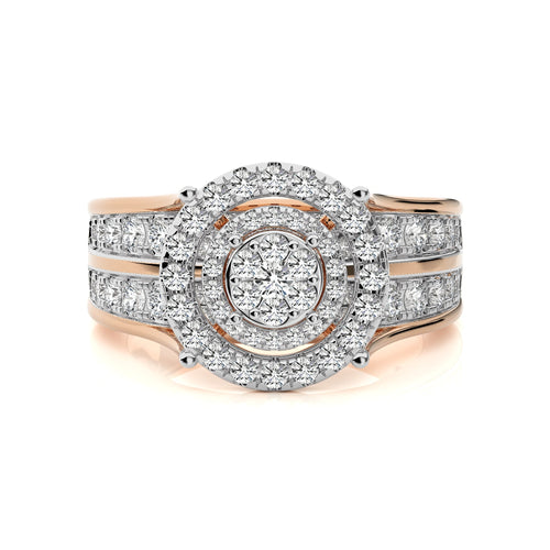 1 1/4 CT.Round Natural Diamond Cluster Ring