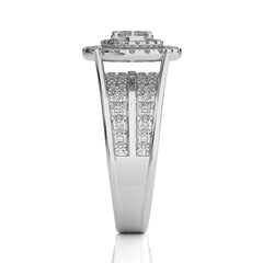 1 1/4 CT.Round Natural Diamond Cluster Ring