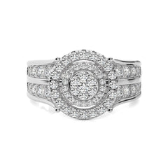 1 1/4 CT.Round Natural Diamond Cluster Ring
