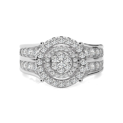 1 1/4 CT.Round Natural Diamond Cluster Ring