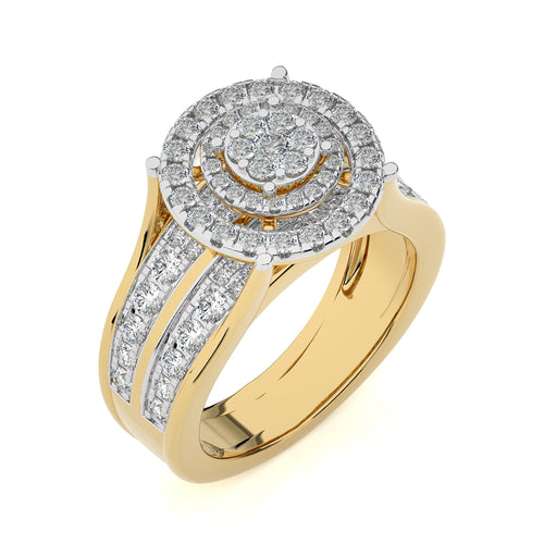 1 1/4 CT.Round Natural Diamond Cluster Ring