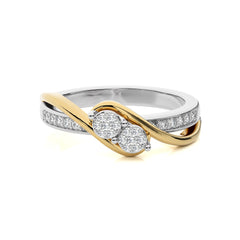 1/5 CT.Round Natural Diamond Bypass Ring
