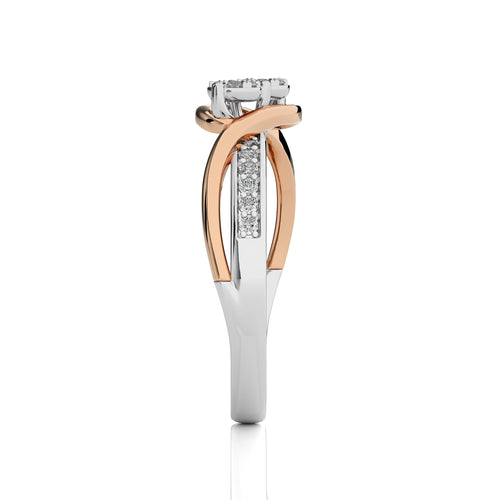 1/5 CT.Round Natural Diamond Bypass Ring