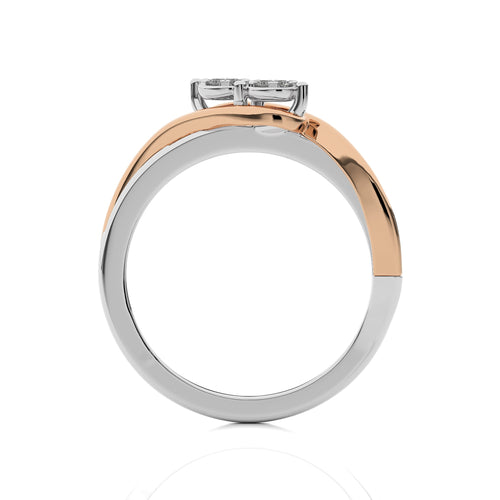 1/5 CT.Round Natural Diamond Bypass Ring
