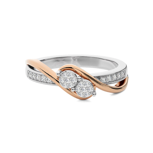 1/5 CT.Round Natural Diamond Bypass Ring