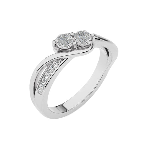 1/5 CT.Round Natural Diamond Bypass Ring