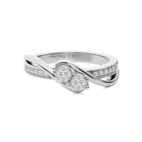 1/5 CT.Round Natural Diamond Bypass Ring