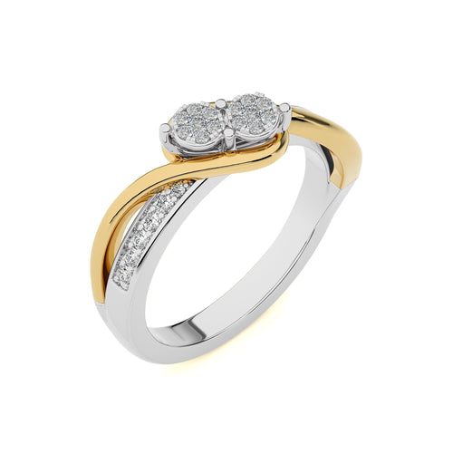 1/5 CT.Round Natural Diamond Bypass Ring