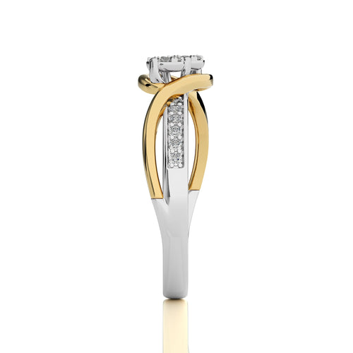 1/5 CT.Round Natural Diamond Bypass Ring
