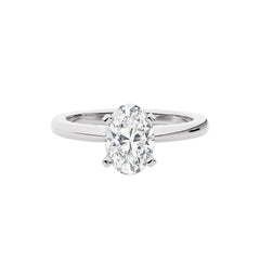 1 1/2 CT. Forever Link Pair of  Oval Solitaire Ring with Round  Lab created Diamond matching band