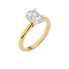 1 1/2 CT. Forever Link Pair of  Oval Solitaire Ring with Round  Lab created Diamond matching band