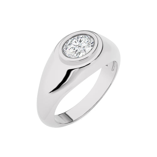 1/2 CT. Perpetual Grace Oval Lab Created Diamond Bezel Ring