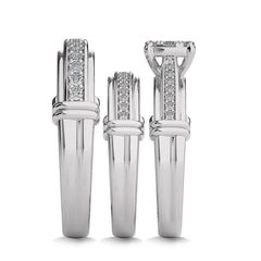 3/4 CT. Round Lab Created Diamond trio set Band Ring