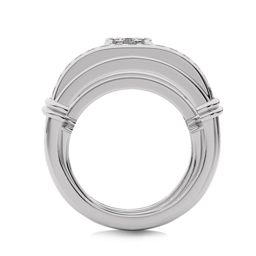 3/4 CT. Round Lab Created Diamond trio set Band Ring