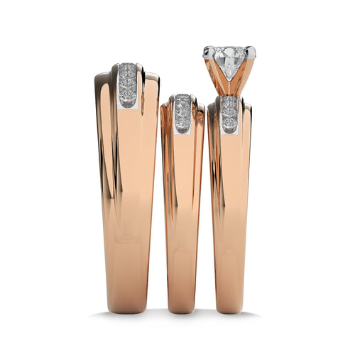 1 CT. Round Lab Created Diamond trio set Band Ring