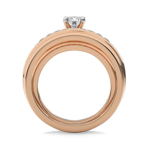 1 CT. Round Lab Created Diamond trio set Band Ring