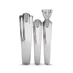 1 CT. Round Lab Created Diamond trio set Band Ring