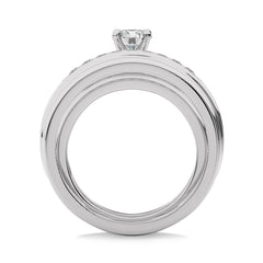 1 CT. Round Lab Created Diamond trio set Band Ring