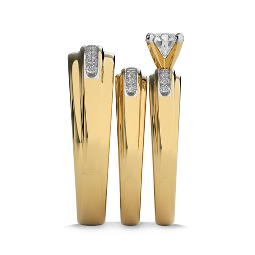 1 CT. Round Lab Created Diamond trio set Band Ring