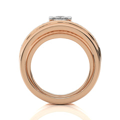 3/4 CT. His and Her  Oval and Round Natural Diamond Wedding Trio band Ring Set