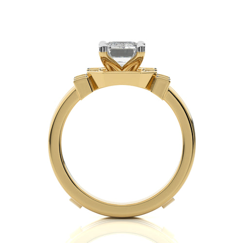 1 3/4 CT. Regal Reflection Emerald Lab Created Diamond Ring with Enhancer