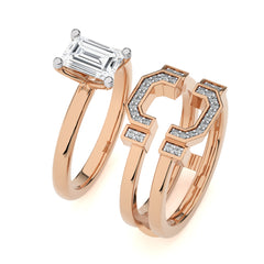 1 3/4 CT. Regal Reflection Emerald Lab Created Diamond Ring with Enhancer