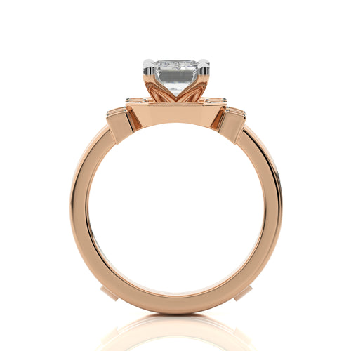 1 3/4 CT. Regal Reflection Emerald Lab Created Diamond Ring with Enhancer