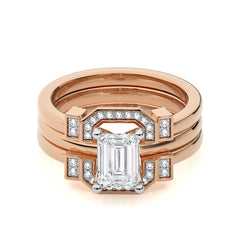 1 3/4 CT. Regal Reflection Emerald Lab Created Diamond Ring with Enhancer