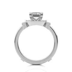 1 3/4 CT. Regal Reflection Emerald Lab Created Diamond Ring with Enhancer