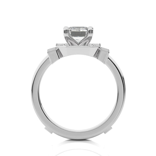 1 3/4 CT. Regal Reflection Emerald Lab Created Diamond Ring with Enhancer