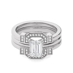 1 3/4 CT. Regal Reflection Emerald Lab Created Diamond Ring with Enhancer