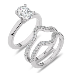 1 1/2 CT. Immortal Oval Lab Created Diamond Ring With Enhncer