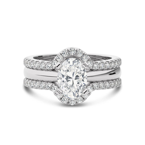 1 1/2 CT. Immortal Oval Lab Created Diamond Ring With Enhncer