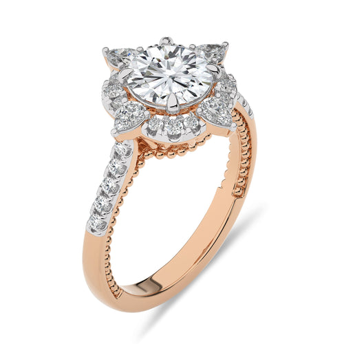 2 CT. Round and Pear Lab Created Diamond Anniversary Ring