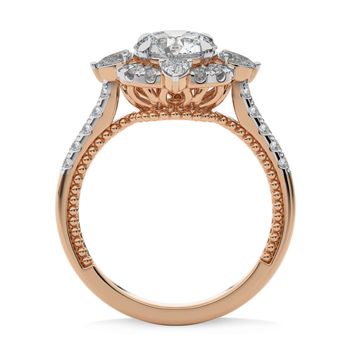 2 CT. Round and Pear Natural Diamond Anniversary Ring