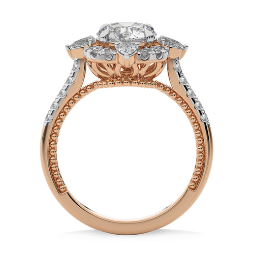 2 CT. Round and Pear Lab Created Diamond Anniversary Ring