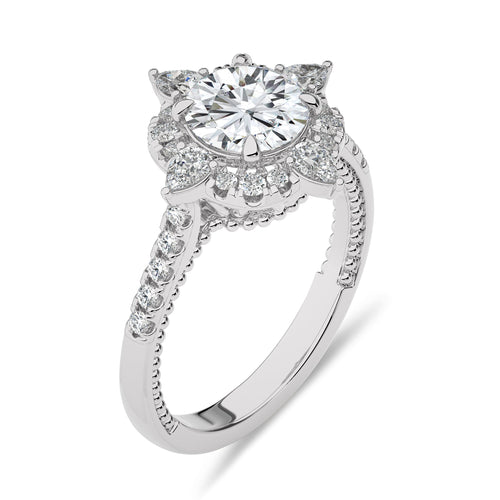 2 CT. Round and Pear Natural Diamond Anniversary Ring