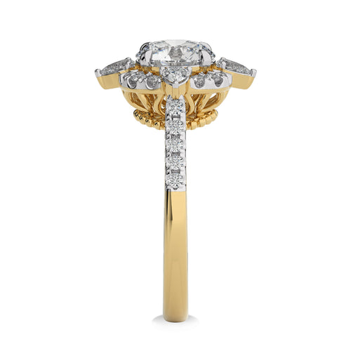 2 CT. Round and Pear Natural Diamond Anniversary Ring